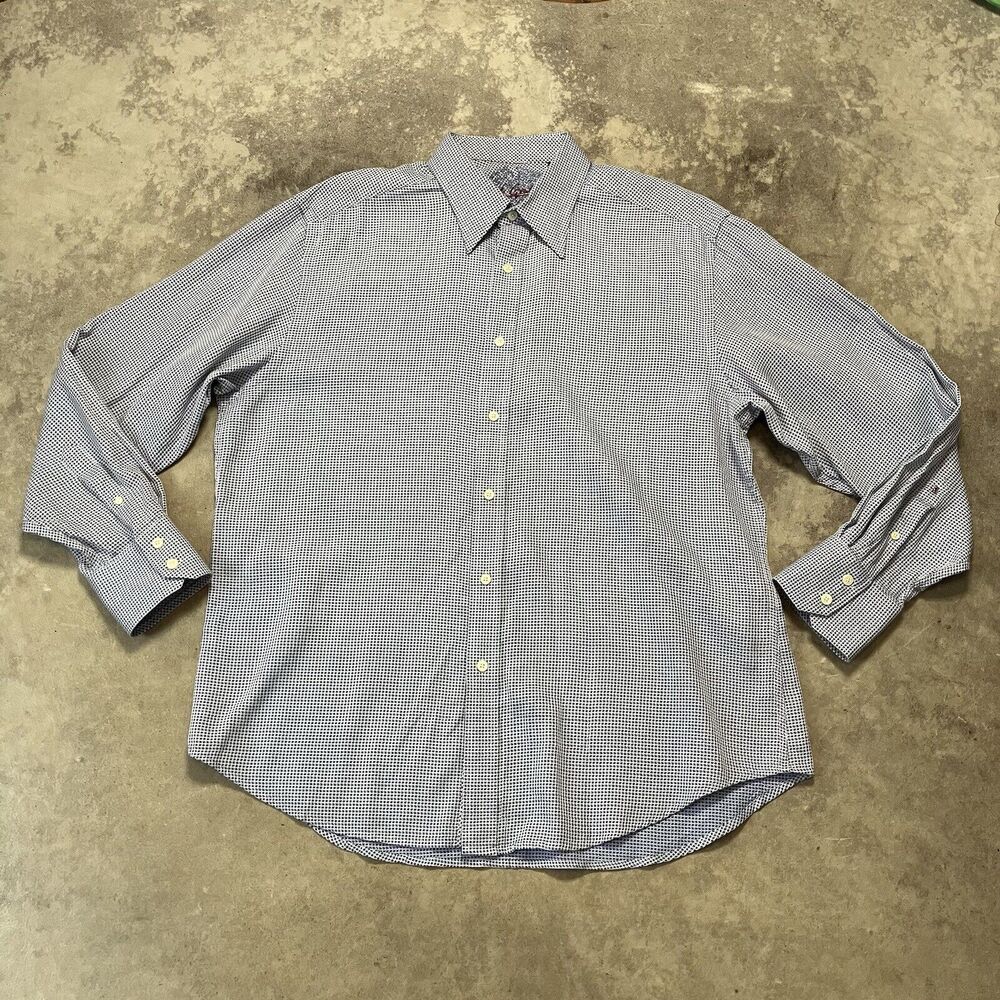 Robert Graham‎ Shirt Mens XL Blue Textured Long Sleeve Button Down Collared